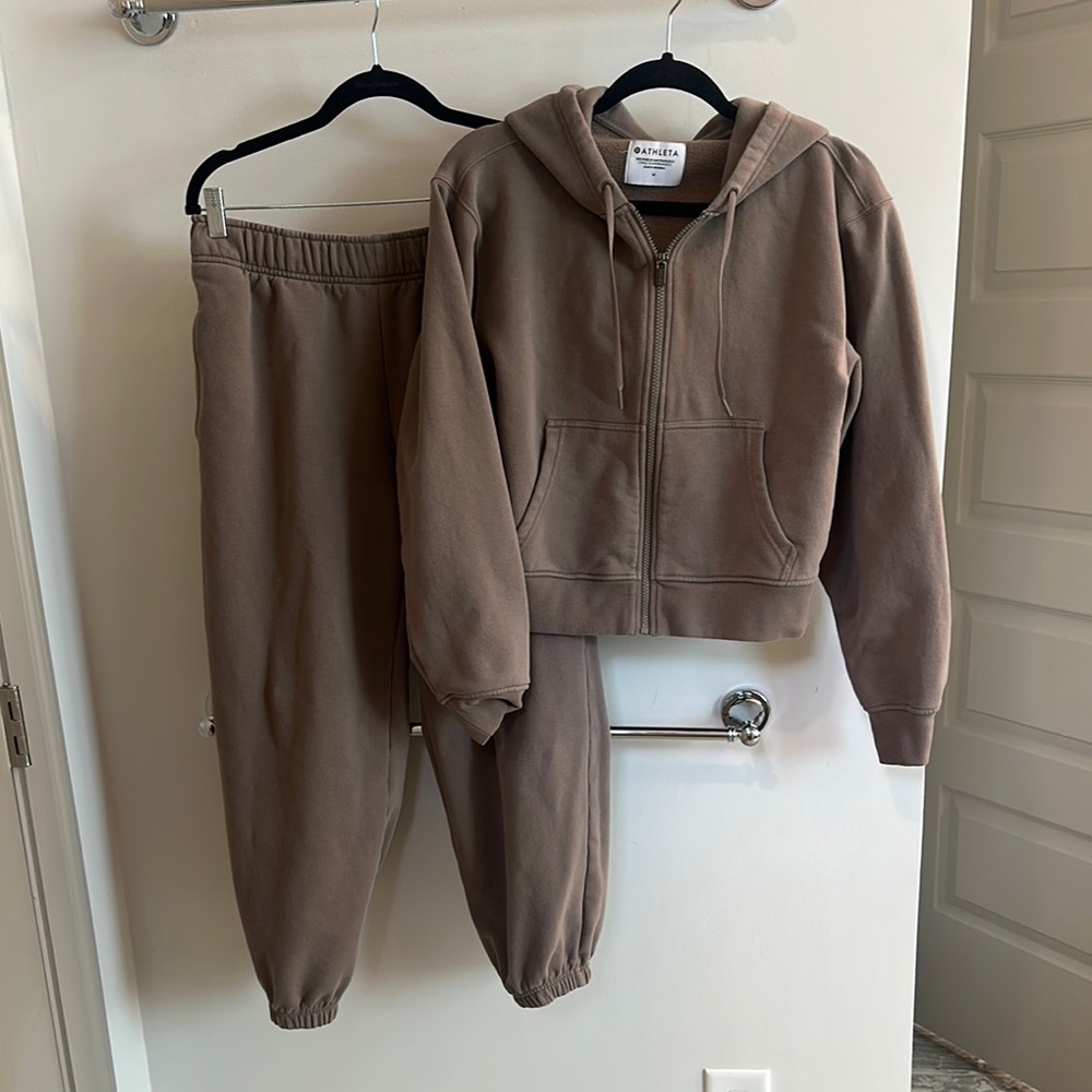 Athleta Hoodie and Jogger Set; Pyrite: EXCELLENT CONDITION!
